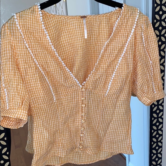 Free People Yellow Blouse - Picture 1 of 3